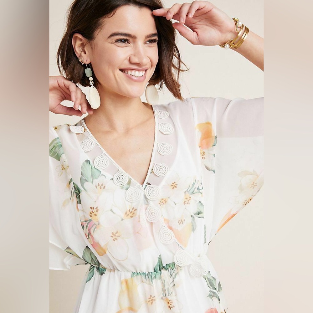 Farm Rio Eloisa Floral Sheer Dress NWOT - Picture 12 of 15